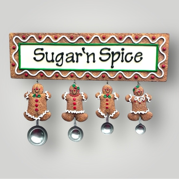 Vintage Decorative Gingerbread Man/Woman Measuring Spoons with Hanging Rack - Picture 9 of 12